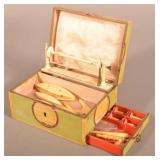 French 19th Century Decorated Netted Lace Box.