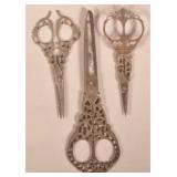 Three Pairs of Gorgian Steel Scissors, Circa 1790.