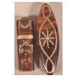 Tortoise Shell Tatting Shuttle & Needle Case.