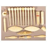 Lot of Antique Bone Sewing Tools and Accessories.