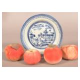 Four Antique Silk Apple-Form Pin Cushions.