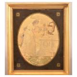 English Early 19th Century Pictorial Silk Needlewo