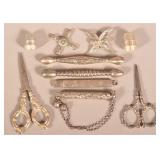 Lot of Antique Sterling Sewing Accessories.
