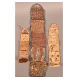 Three Antique Fabric Sewing Roll-Ups.