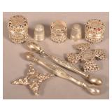 Lot of Antique Sterling Sewing Accessories.