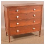 PA Sheraton Cherry & Mahogany Chest of Drawers.