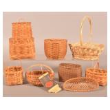 Lot of Various Woven Splint Small Baskets.