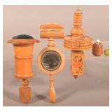 English 19th Century Maple Pin Cushions.