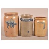 Three PA Stoneware Storage Jars.