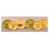 Six Various Lester Breininger Redware Sm. Plates.