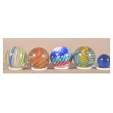 Five Various Antique/Vintage Marbles.