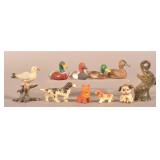 Lot of Ten Vintage Cast Iron Animal Figures.