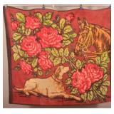 Vintage Chase Wool Horse and Dog Buggy Blanket.