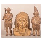 Three Antique Cast Iron Figural Still Banks.