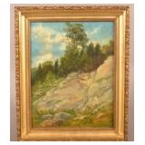M. B. Leisz Oil on Canvas Landscape Painting.