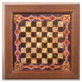 Reverse-Painted and Mother of Pearl Game Board.
