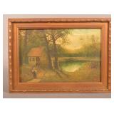 G. Ernest Signed Oil Painting African American Sce