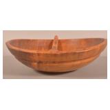 Tiger Maple Butter Bowl with Butter Paddle.