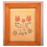 Pennsylvania Early 19th C. Watercolor Fraktur.