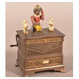 Cast Iron Organ and Monkey Mechanical Bank.