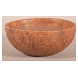 American Early 19th Century Turned Burlwood Bowl.