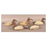 Group of 5 Canvasback Antique Wood Duck Decoys.