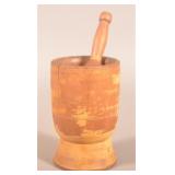 Wood-Turned Mortar and Pestle.
