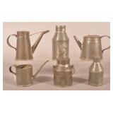 Six Pieces of PA 19th C. Tin Utilitarian Wares.