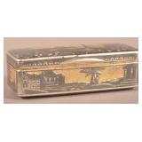 Russian Silver Niello Engraved Snuff or Pill Box.