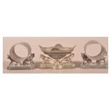 Three Pcs. of Antique Fox Silver-Plate Items.