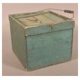 Antique Blue-Painted Softwood Egg Crate.