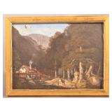 19th C. Oil on Board European Painting.