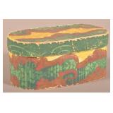 PA 19th Century Wallpaper-Covered Trinket Box.