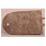 German 18th C. Engraved Wrought Iron Lock.