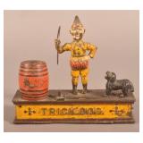 Cast Iron "Trick Dog" Mechanical Bank.