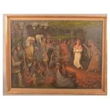 Native American White Captive 19th C. Painting.