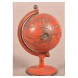 Globe On Arc Cast Iron Still Bank.