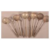 Nine Decorated Antique Wrought Iron Utensils.