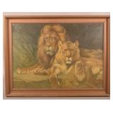 J. Gleeson Oil on Canvas Wildlife Painting.