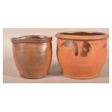 Two John Bell, Waynesboro, PA Redware Crocks.