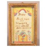 1857 Ink & Watercolor PA Fraktur Bookplate.