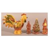 Four Lester Breininger Redware Figures.