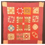PA Geometric Patchwork Sampler Crib Quilt.