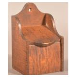 PA 19th Century Tiger Maple Small Salt Box.