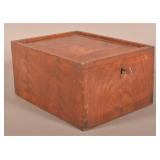 Flame Grain Paint-Decorated Softwood Bible Box.