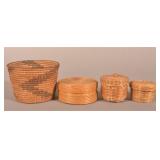 Four Antique/Vintage Native American Baskets.