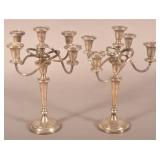 Pair of Hamilton Sterling 5-Socket Candelabras.