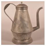 PA Early 19th Century Wrigglework Tin Coffee Pot.