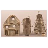 3 Antique Tin Christmas-Related Cookie Cutters.