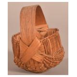 Antique PA Oak Splint Miniature Berry Basket.